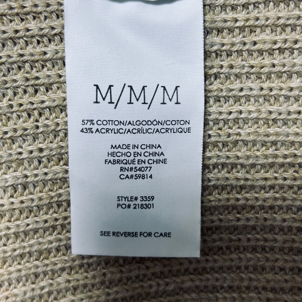 Cabi Cardigan Women M Tan Longline Hook Eye Ribbed Knit Duster 3359 Neutral Core - Picture 8 of 11